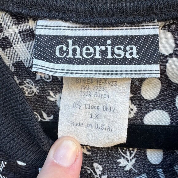 Cherisa Vintage 80s Womens Oversized Patchwork Patterned Retro Bomber Jacket 1X - Picture 2 of 9